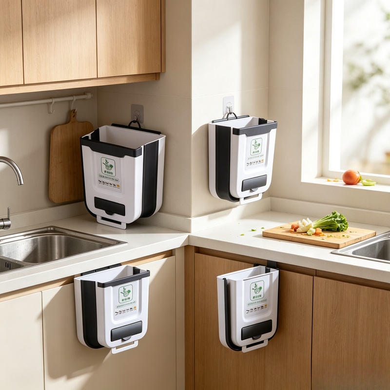 Commercial Kitchen Bin - Lixeira de plástico de 10L, fina,