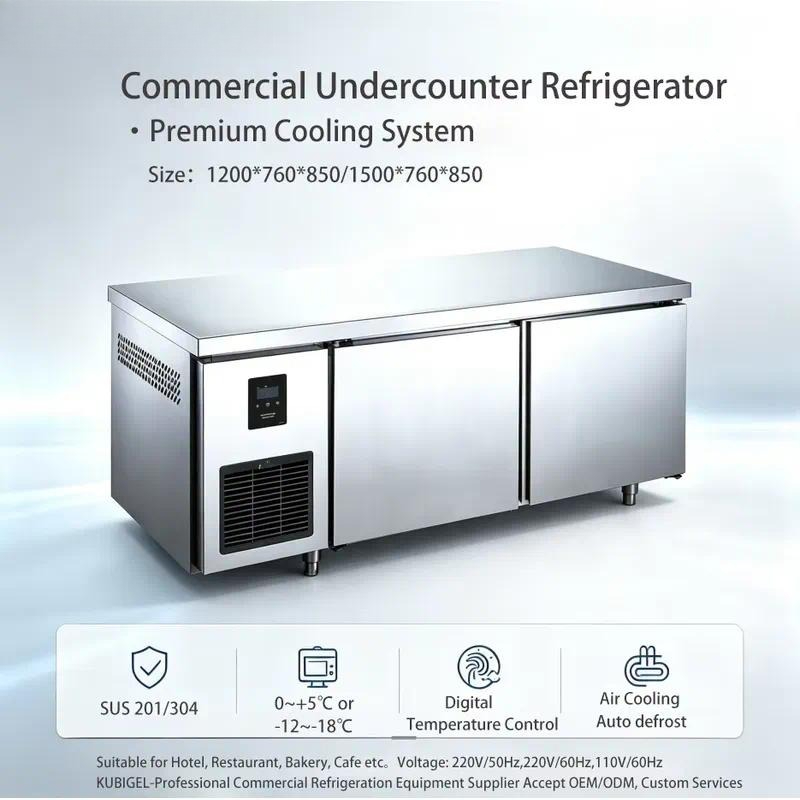 Commercial Kitchen Worktops - Refrigerador e Congelador de Aço Inoxidável