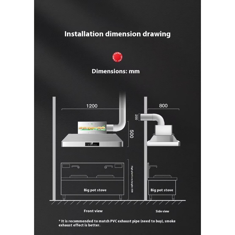 Commercial Kitchen Hoods - Coifa Comercial de Aço Inoxidável para